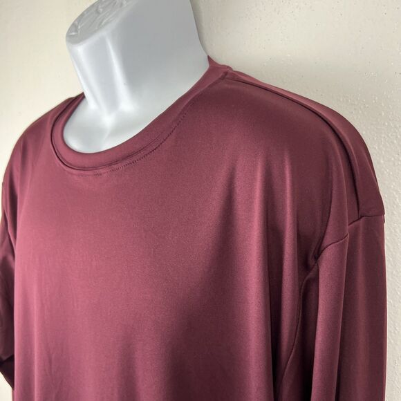 BAW Long Sleeve Shirt Men XL Burgundy Dry Fit Athletic Performance Xtreme-Tek - Picture 8 of 11